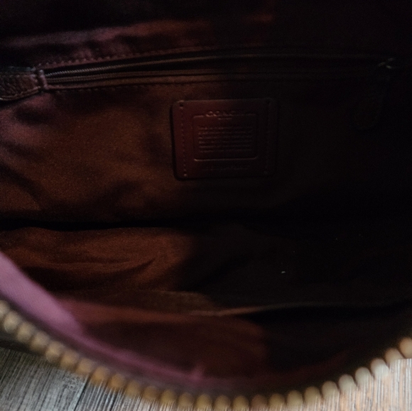 Dark Burgundy Leather Coach Purse - Picture 5 of 6